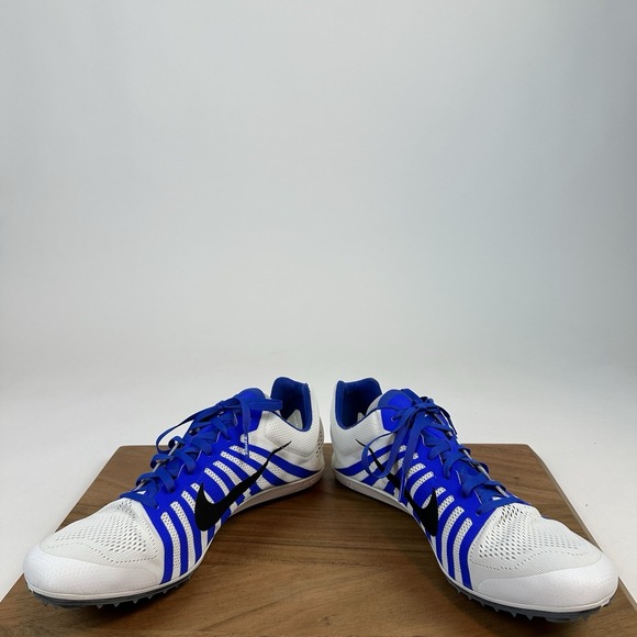 New NIB Mens Nike‎ Zoom D White/Blue Track and Field Spiked Running Shoes 12.5 M - Picture 5 of 8